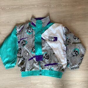 Vintage Clipper Bay Teal Gray White Colorblock Windbreaker Jacket Men's Size S
